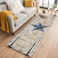 thumbnail image 1 of Texas Star Vintage Kitchen Runner Rug 2x6 Washable Runners for Hallway Non Slip Navy Blue Retro Berry Wooden Large Area Rug Indoor Floor Carpet for Bathroom Laundry Entryway Bedroom Living Room, 1 of 8