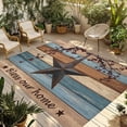 thumbnail image 1 of Texas Star Vintage Outdoor Rug for Patio/Deck/Porch, Non-Slip Large Area Rug 3 x 5 Ft, Berry Navy Blue Brown Wooden Indoor Outdoor Rugs Washable Area Rugs, Reversible Camping Rug Carpet Runner, 1 of 8
