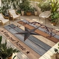 thumbnail image 1 of Texas Star Vintage Outdoor Rug for Patio/Deck/Porch, Non-Slip Large Area Rug 5 x 7 Ft, Berry Grey Blue Brown Wooden Indoor Outdoor Rugs Washable Area Rugs, Reversible Camping Rug Carpet Runner, 1 of 8
