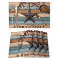 thumbnail image 1 of Texas Star Vintage Placemats Set of 4, Berry Navy Blue Brown Wooden Placemats for Dining Table, Place Mats for Kitchen Tabletop, Waterproof Wipeable Dining Table Mats Set, 1 of 9
