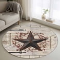 thumbnail image 1 of Texas Star Vintage Round Area Rug 4ft, Brown Retro Berry Wooden Washable Non-Slip Circle Rugs for Bedroom Living Room Kitchen, Soft Non Shedding Circle Carpet for Dining Room Dorm, 1 of 9