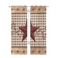 thumbnail image 1 of Texas Star Vintage Sheer Curtains 84 Inch Length 2 Panels Set for Living Room/Bedroom, Brown Checkered Berry Farmhouse Kitchen Curtains Grommet Semi-Sheer Curtains Drapes Window Treatments 42"x84"x2, 1 of 7
