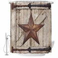 thumbnail image 1 of Texas Star Vintage Shower Curtain, Waterproof Shower Curtains for Bathroom, Brown Beige Wooden Retro Art Washable Fabric Bathtub Curtain Set Bath Decor with 12 Hooks Stall 36"x72", 1 of 8