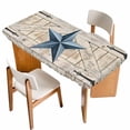 thumbnail image 1 of Texas Star Vintage Table Cloths for 4 Foot Rectangle Tables, Navy Blue Retro Berry Wooden Patio Waterproof Elastic Fitted Tablecloths, Washable Rectangular Table Cover for Camping, 1 of 8