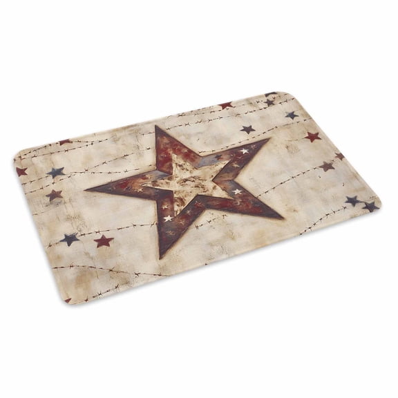Texas Star Western Doormat Outdoor Entrance 16"x24", Stars Country Retro Absorb Moisture Dirt Door Mats, Non-Slip Rubber Backing Floor Mats Indoor, Low-Profile Front Door Rugs