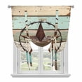thumbnail image 1 of Texas Star Western Tie Up Curtain Valance for Window,Adjustable Rod Pocket Window Curtains Shades,Vintage Teal Brown Wooden Farmhouse Light Filtering Valance Drapes for Living Room Bedroom 52"x63", 1 of 9