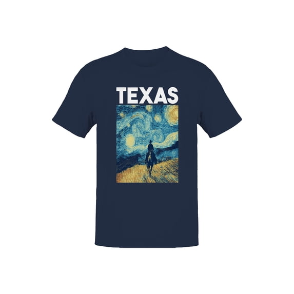 Texas Starry Night Graphic Men's Navy T-Shirt