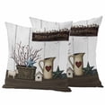 thumbnail image 1 of Texas Stars Vintage Outdoor Waterproof Pillow Covers, Bless OurHome Pots Country Wooden Plank Decorative Square Throw Pillowcase Sofa Cushion Sham for Patio/Couch/Chair, 24"x24" 2 Pack, 1 of 8