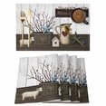 thumbnail image 1 of Texas Stars Vintage Placemats Set of 8, Bless OurHome Pots Country Wooden Plank Placemats for Dining Table, Place Mats for Kitchen Tabletop, Waterproof Wipeable Dining Table Mats Set, 1 of 9