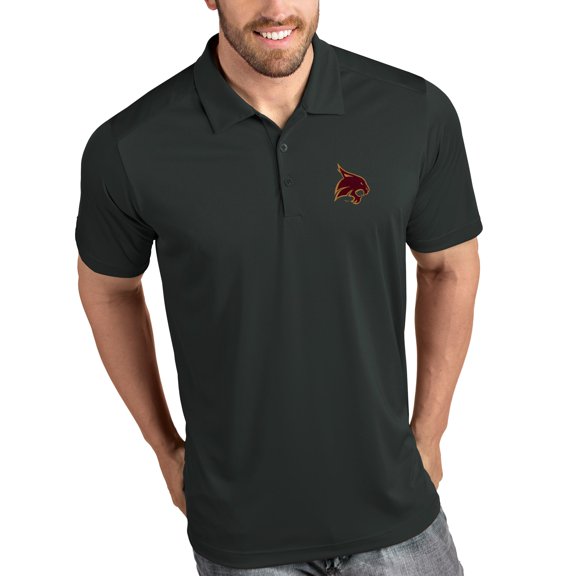 Texas State Bobcats Antigua Tribute Polo - Charcoal