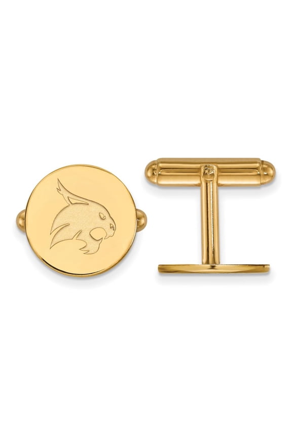 Men's Texas State University 14k Yellow Gold Texas State University Cuff Links