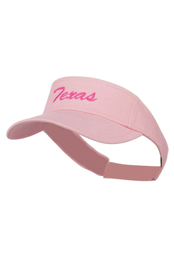 Texas State Embroidered Visor - Pink OSFM