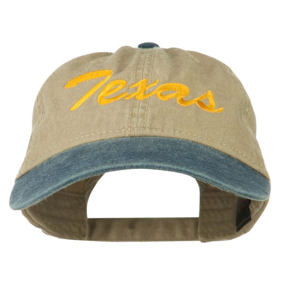 Texas State Embroidered Washed Pigment Dyed Cap - Navy Khaki OSFM