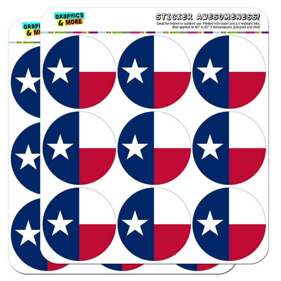 Texas State Flag 2" Scrapbooking Crafting Stickers