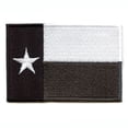 thumbnail image 1 of Texas State Flag Black And White Grayscale Embroidered Iron On Patch, 1 of 2