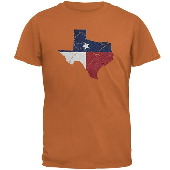 Texas State Flag Distressed Silhouette Mens T Shirt