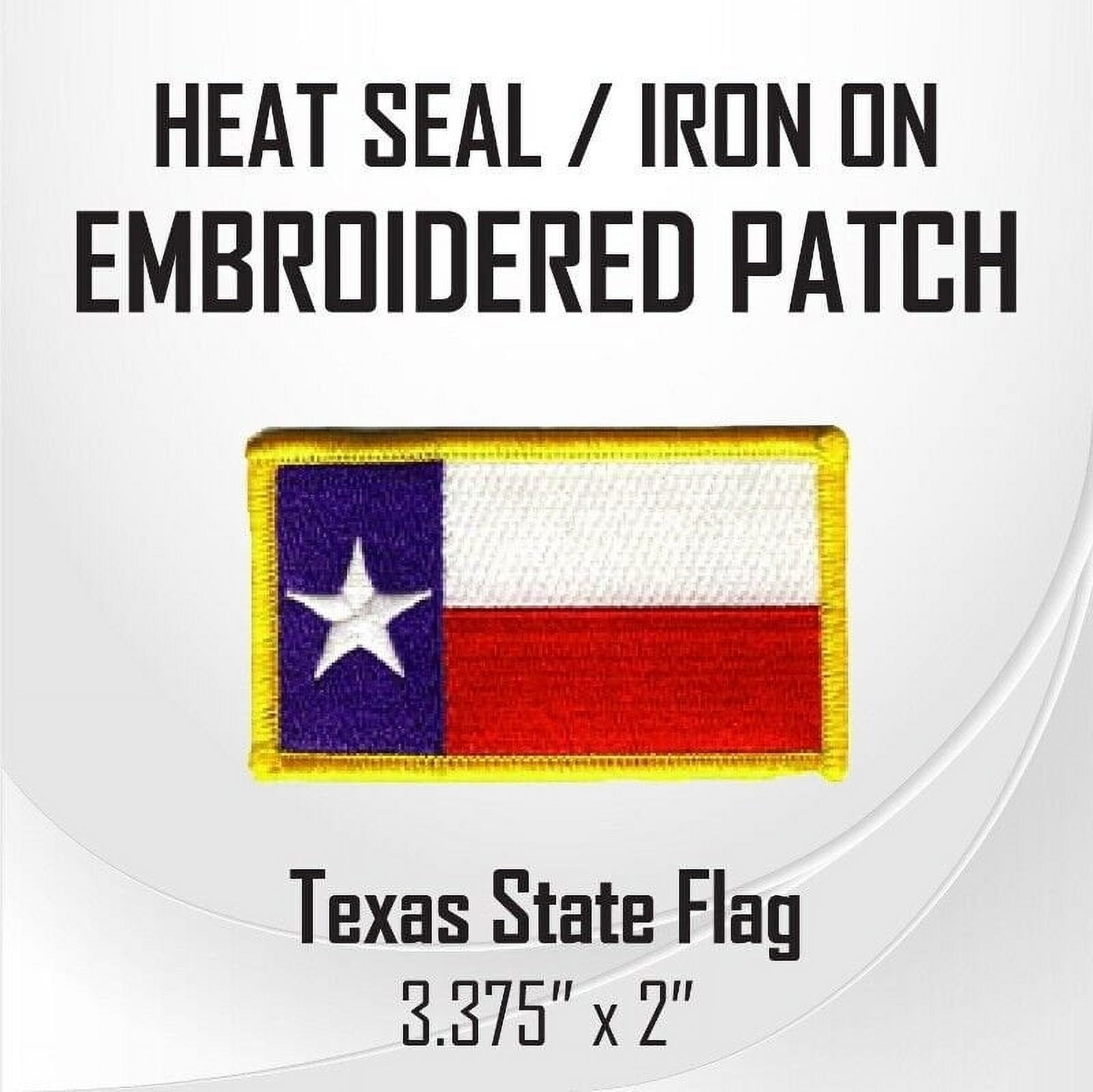 Texas State Flag Embroidered Patch 3.375" x 2"