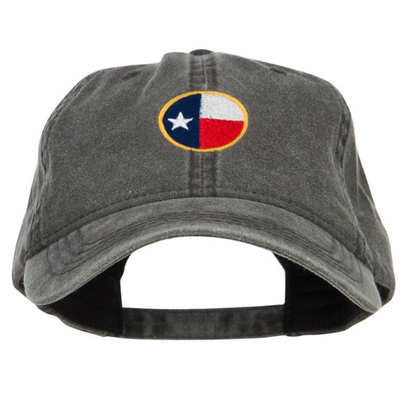 Texas State Flag Embroidered Washed Cap - Black OSFM