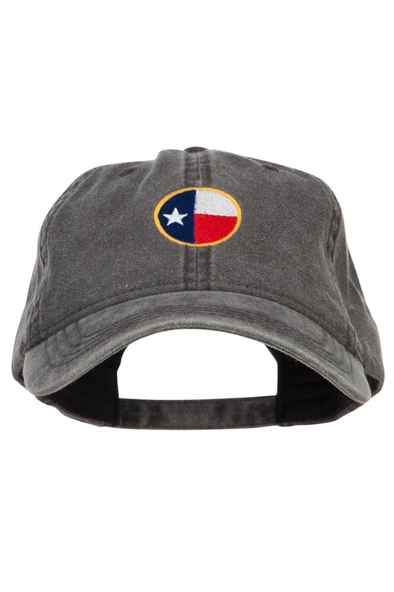 Texas State Flag Embroidered Washed Cap - Black OSFM