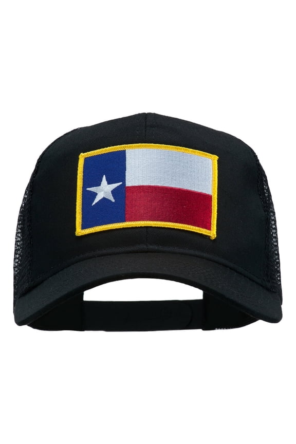 Texas State Flag Patched Mesh Cap - Black OSFM