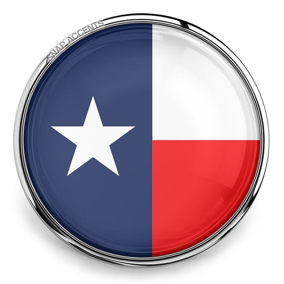 Texas State Flag Snap Jewelry Ginger Charm Button, For Interchangeable DIY Customizable Accessories