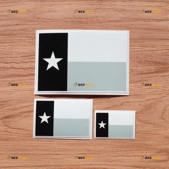 Texas State Flag TX Monochrome Vinyl Decal Sticker - 3 Pack Glossy, 2 Inches, 3 Inches, 5 Inches - for Car Boat Laptop Cup Phone