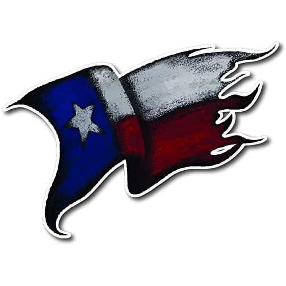 Texas State Flag Tattered Decal Sticker Vinyl Car Truck Bumper Gift 3M USA Texan Wave Waving Distressed