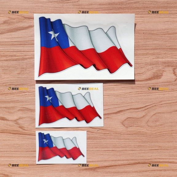 Texas State Flag Waving Vinyl Decal Sticker - 3 Pack Reflective, 3 Inches, 4 Inches, 6 Inches - for Car Boat Laptop Cup Phone