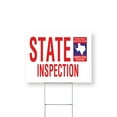 thumbnail image 1 of Texas State Inspection Yard Sign 12 Inch x 16 Inch Double Sided Weatherproof Heavy-Duty Plastic with Stake | Auto Services, Reliable Checks, Affordable Pricing | Made in USA, 1 of 7
