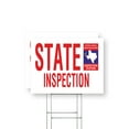 thumbnail image 1 of Texas State Inspection Yard Sign 2 Pack of 12 Inch x 16 Inch Double Sided Weatherproof Heavy-Duty Plastic with Stake | Auto Services, Reliable Checks, Affordable Pricing | Made in USA, 1 of 7