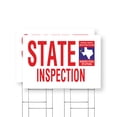 thumbnail image 1 of Texas State Inspection Yard Sign 2 Pack of 24 Inch x 36 Inch Double Sided Weatherproof Heavy-Duty Plastic with Stake | Auto Services, Reliable Checks, Affordable Pricing | Made in USA, 1 of 7