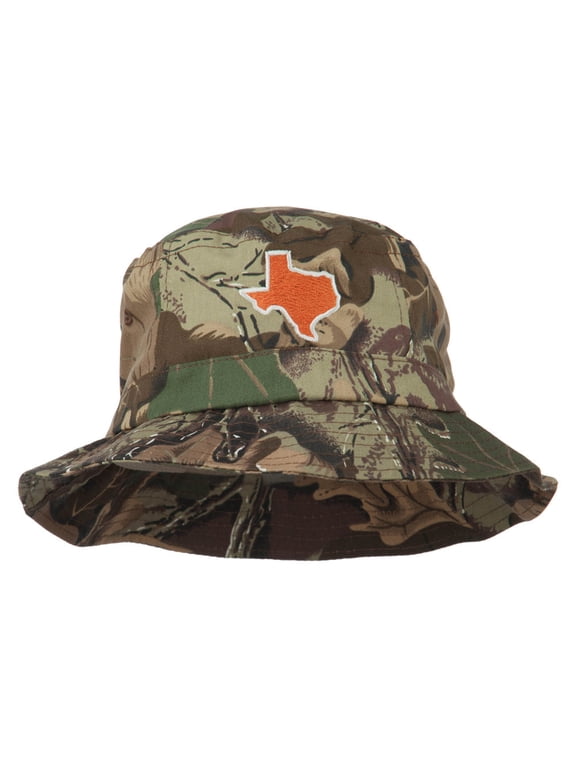 Texas State Map Embroidered Bucket Hat - Camo OSFM