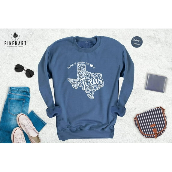 Texas State Map Sweatshirt: Travel Gift, Texas Home Hoodie TSHIRT All Size S-5XL