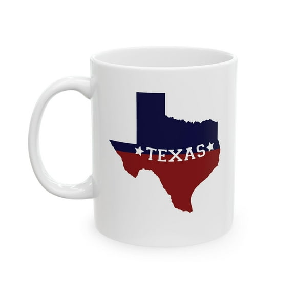 Texas State 11 oz Coffee Mug - Lone Star Gift for Texas Lovers White Ceramic