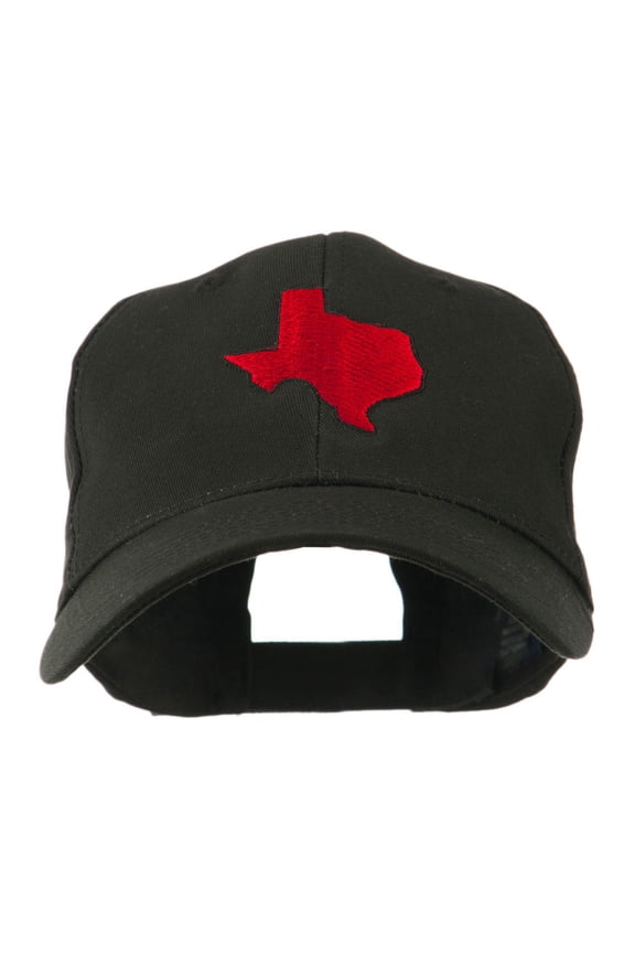 Texas State Outline Embroidered Cap - Black OSFM