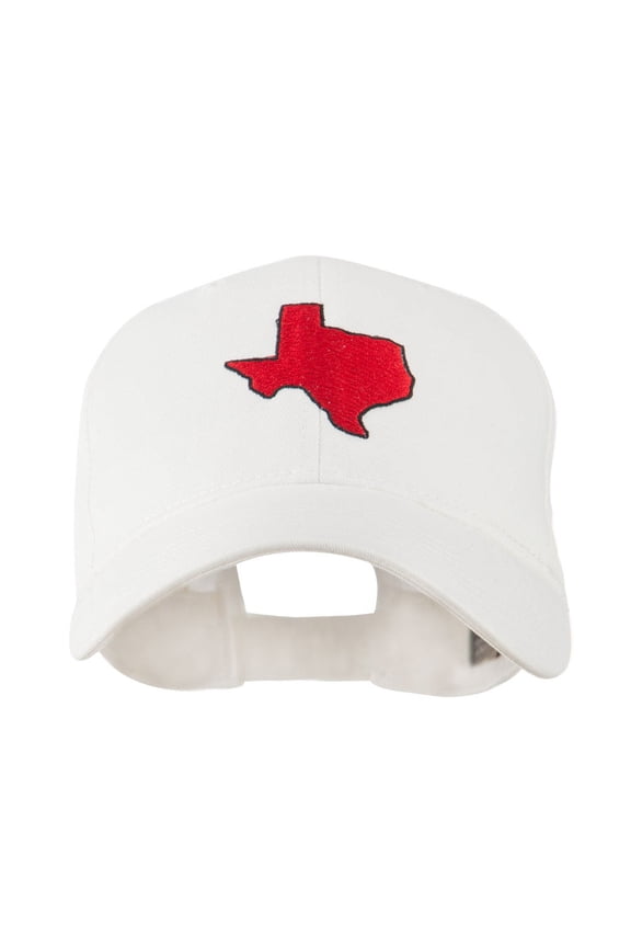 Texas State Outline Embroidered Cap - White OSFM