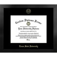 thumbnail image 1 of Texas State, San Marcos 14w x 11h Manhattan Black Single Mat Gold Embossed Diploma Frame with Bonus Campus Images Lithograph (value savings at $59), 1 of 5
