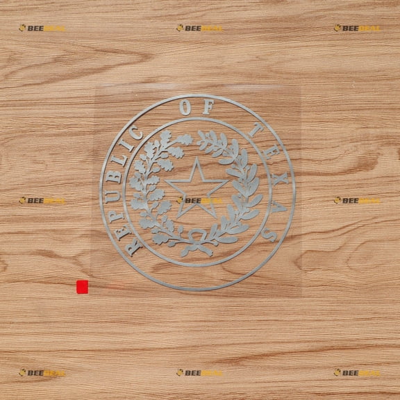 Texas State Seal TX Decal Vinyl Sticker American State - Silver 6 Inches - Die-Cut No Background for Car Boat Laptop Cup