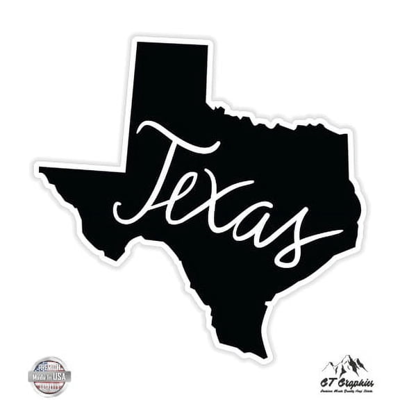 Texas State Shape - 3" Vinyl Sticker - For Car Laptop I-Pad Phone Helmet Hard Hat - Waterproof Decal