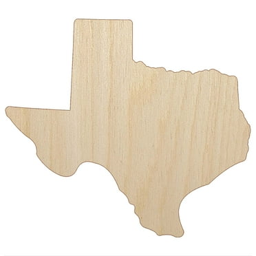 Texas State Silhouette Wood Shape Unfinished Piece Cutout Craft DIY Projects - 4.70 Inch Size - 1/8 Inch Thick