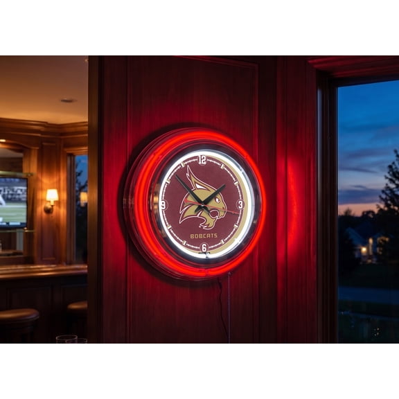 Texas State University 15" Double Neon Wall Clock