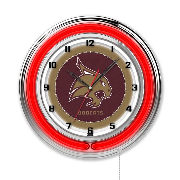 Texas State University 19" Double Neon Wall Clock