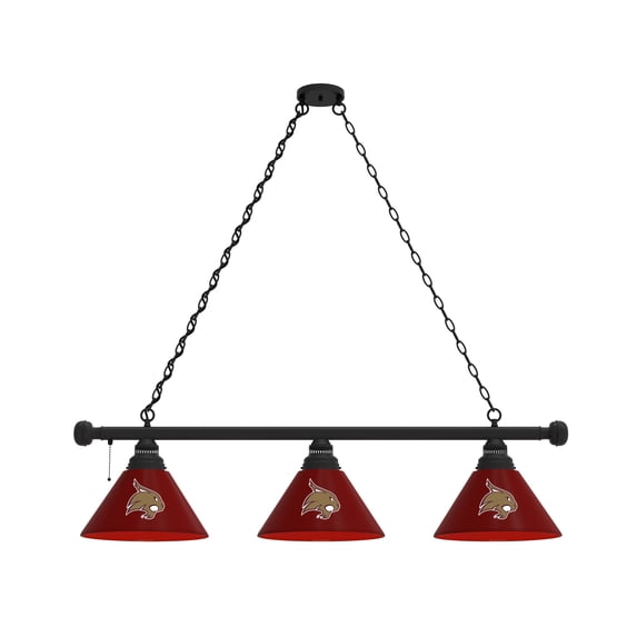 Texas State University 3 Shade Billiard Light with Black Fixture