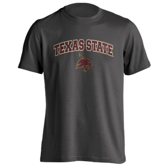 Texas State University Bobcats Classic Arch with Mascot Short Sleeve T-Shirt