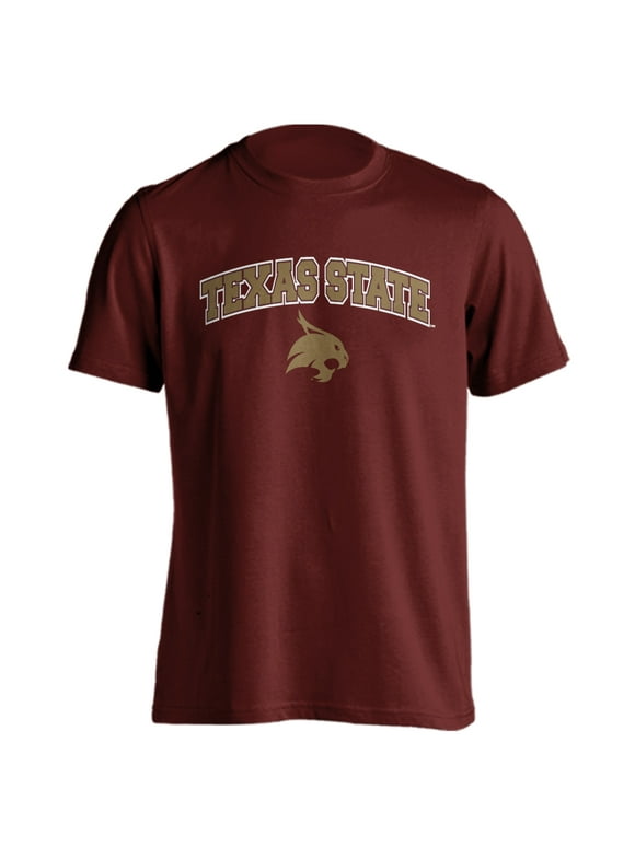 Texas State University Bobcats Classic Arch with Mascot Short Sleeve T-Shirt