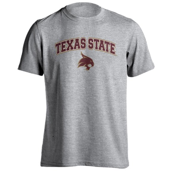 Texas State University Bobcats Classic Arch with Mascot Short Sleeve T-Shirt