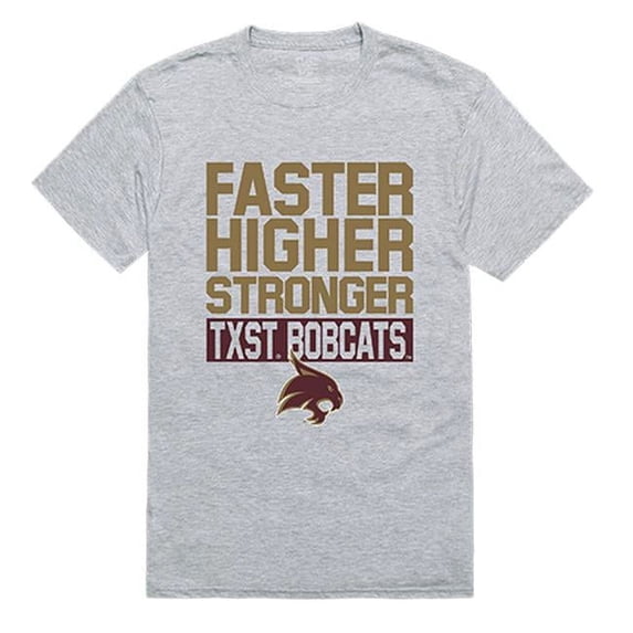 Texas State University Men Workout T-Shirt, Heather Grey - Extra Large