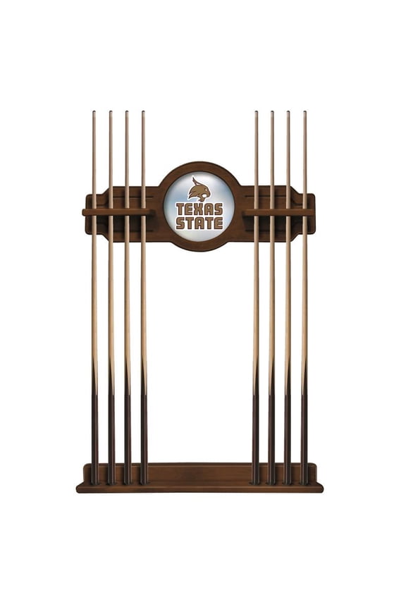 Texas State University Solid Wood Cue Rack with a Chardonnay Finish