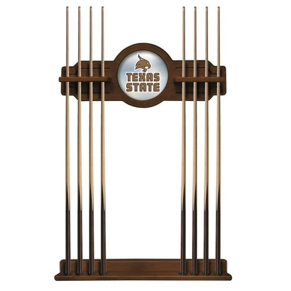 Texas State University Solid Wood Cue Rack with a Chardonnay Finish