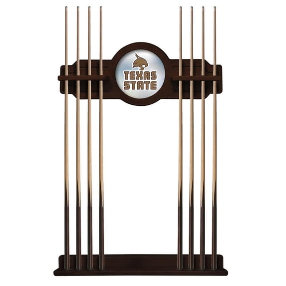 Texas State University Solid Wood Cue Rack with a English Tudor Finish
